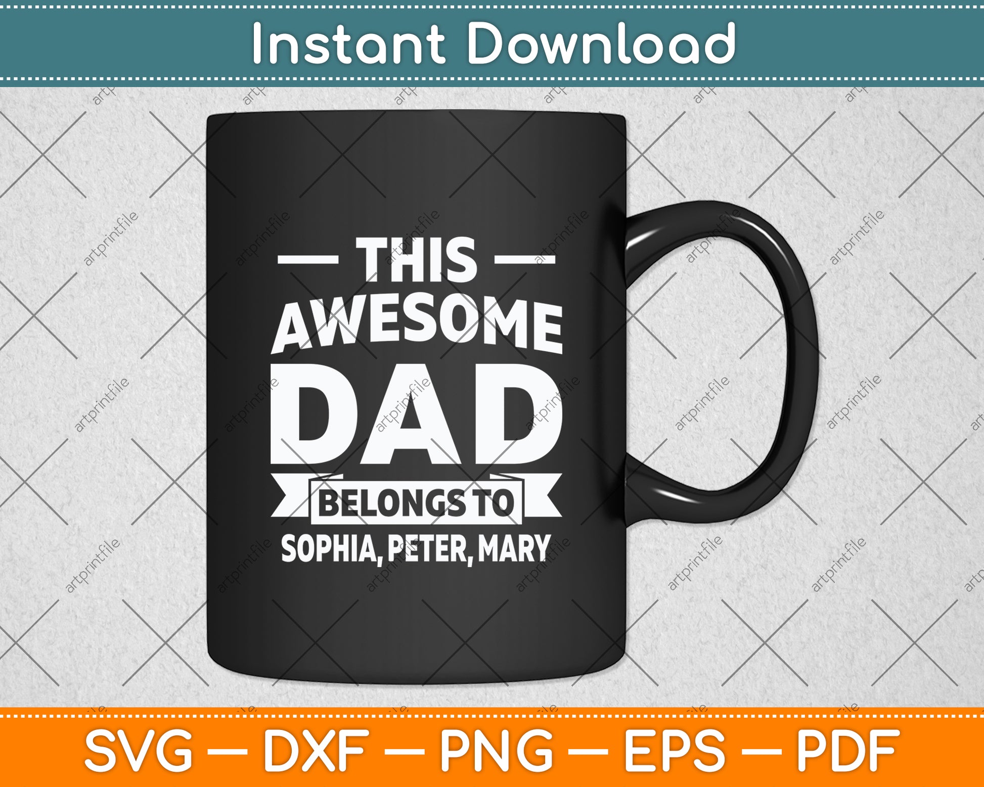 This Awesome Grandpa Belongs To Sophia Peter Mary Svg Digital Cutting File