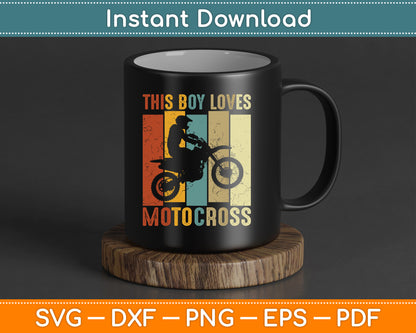 This Boy Loves Motocross Boys Dirt Bike SVG PNG Digital Cutting File