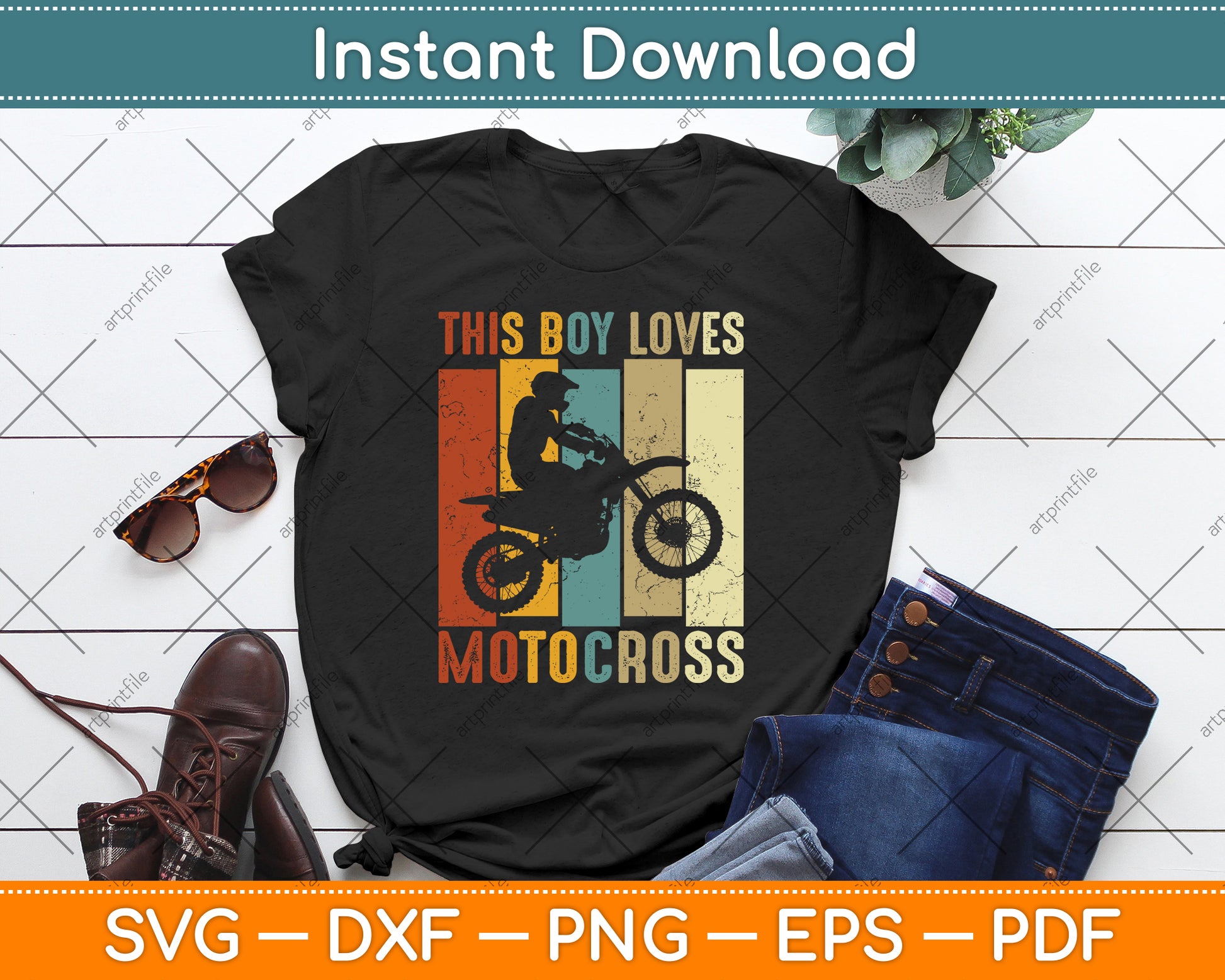 This Boy Loves Motocross Boys Dirt Bike SVG PNG Digital Cutting File