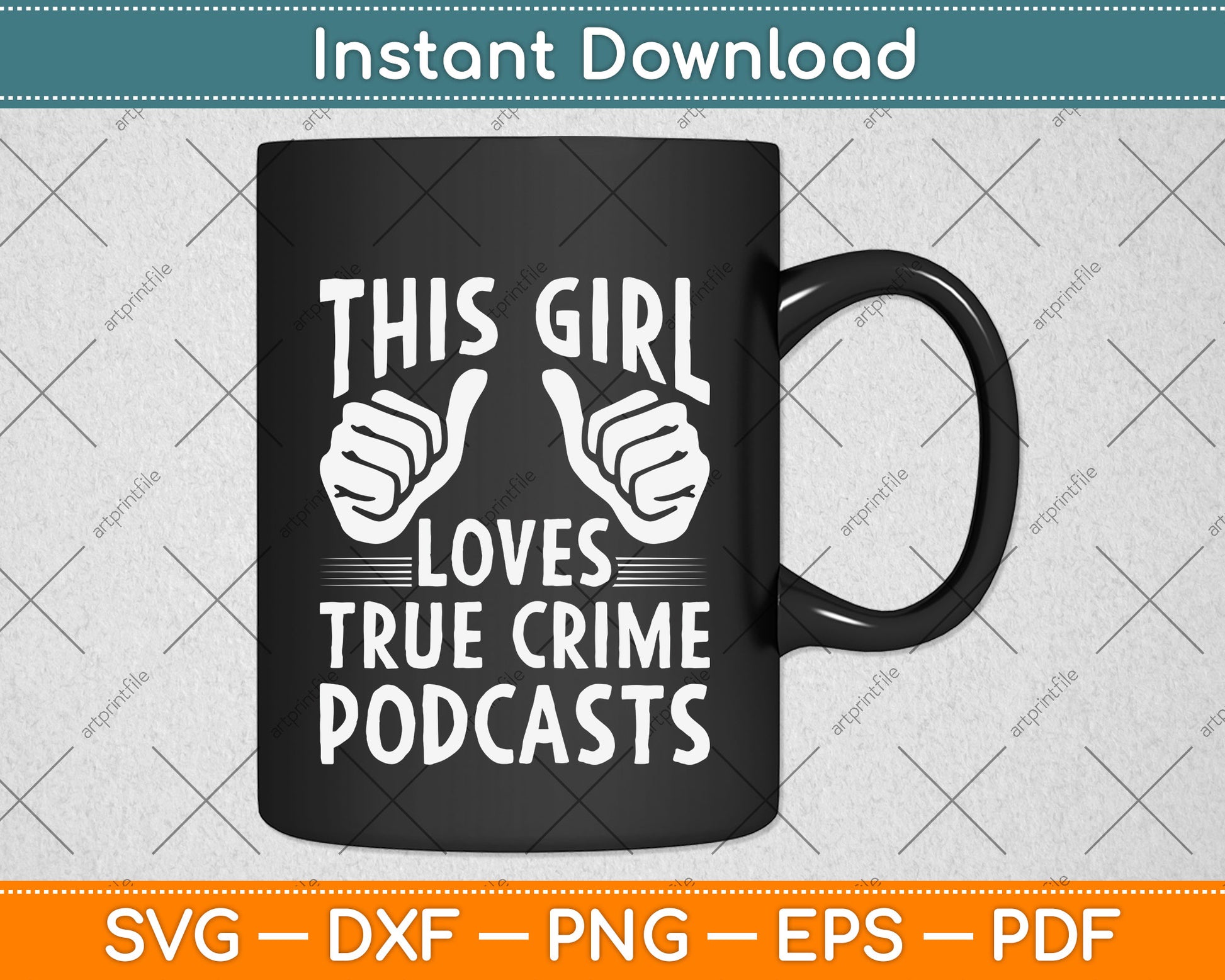 This Girl Loves True Crime Podcasts Svg Png Dxf Digital Cutting File