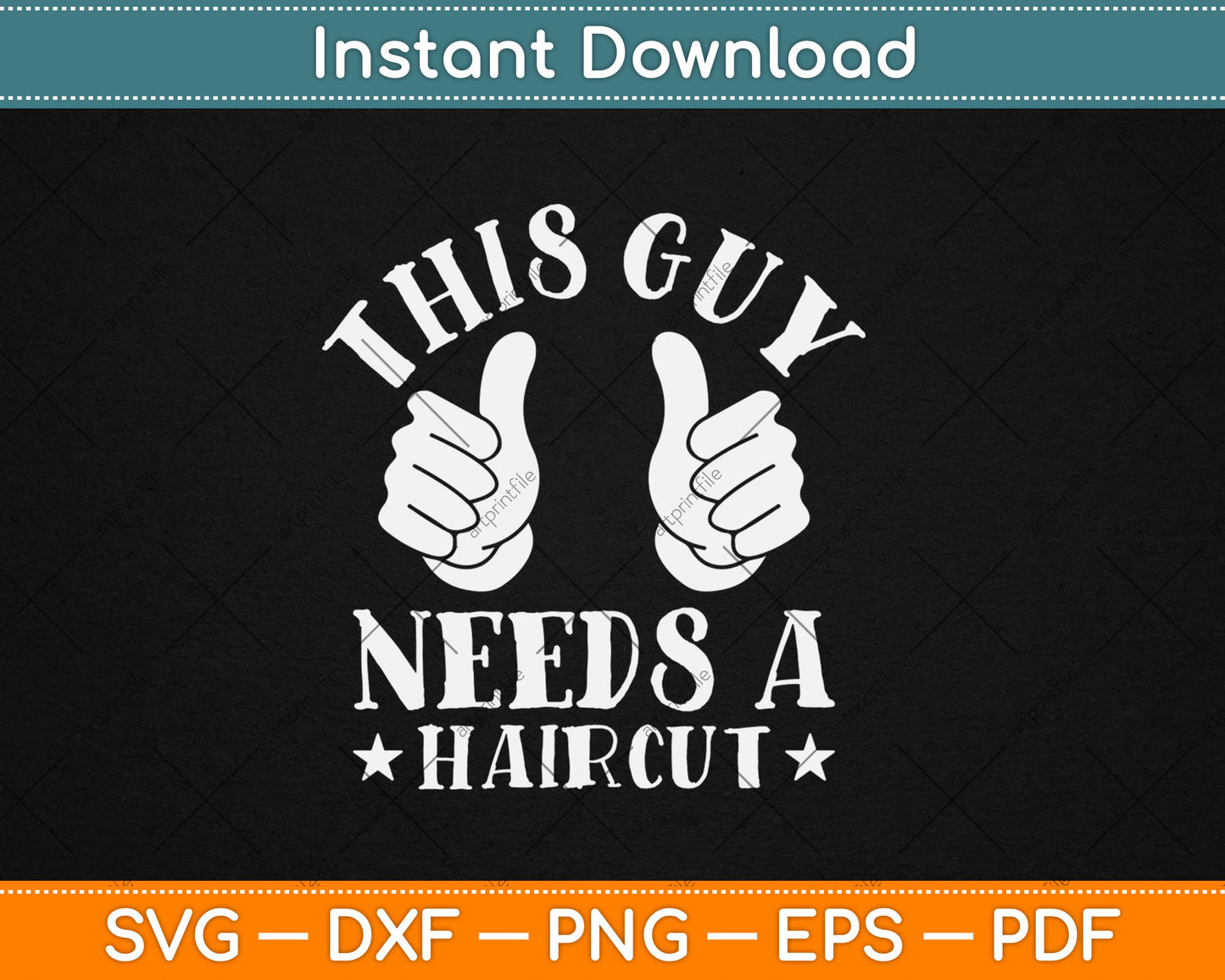 This Guy Needs a Haircut Bald Guy Svg Digital Cutting File