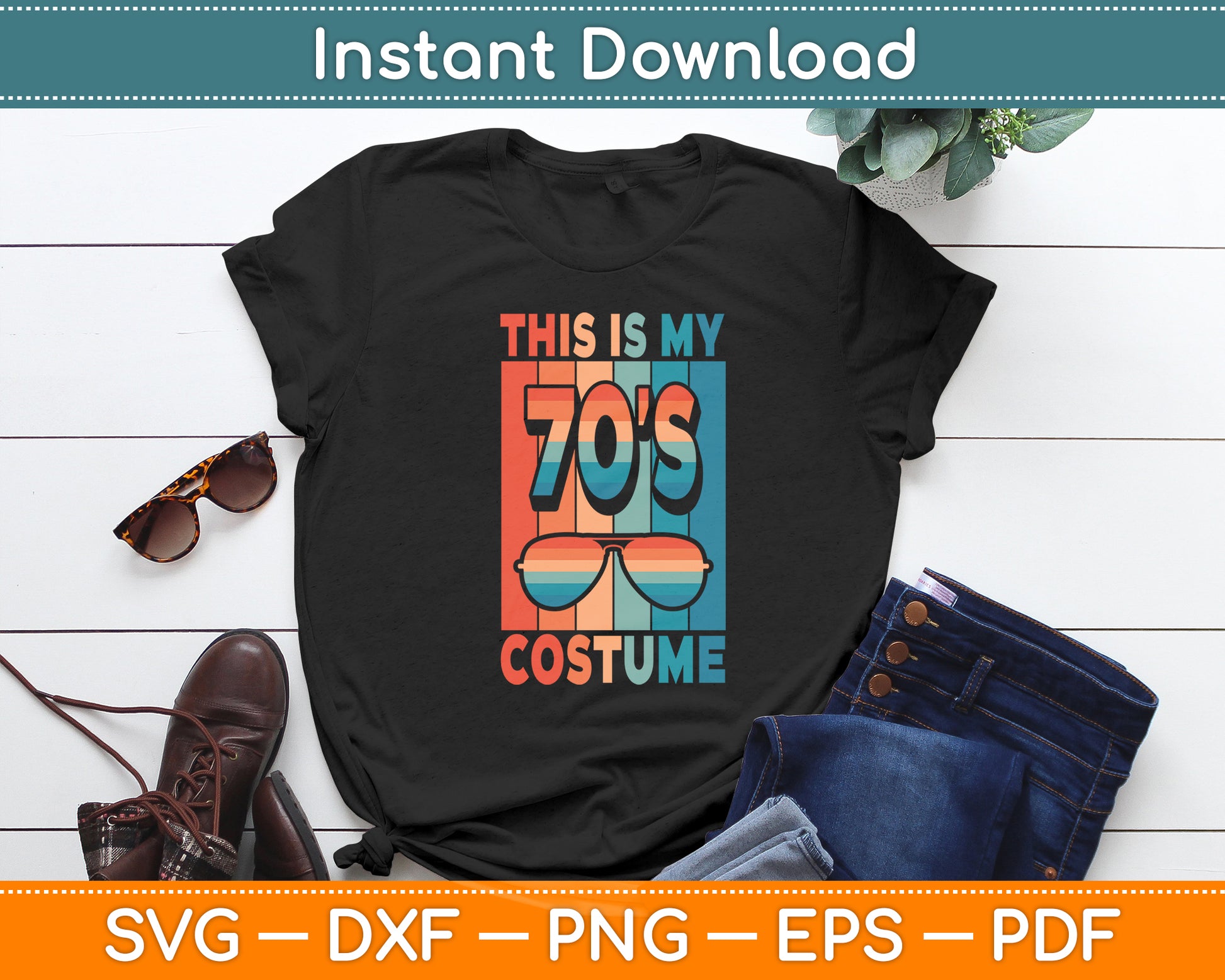 This Is My 70's Costume 70's Party Retro Vintage Funny Svg Digital Cutting File