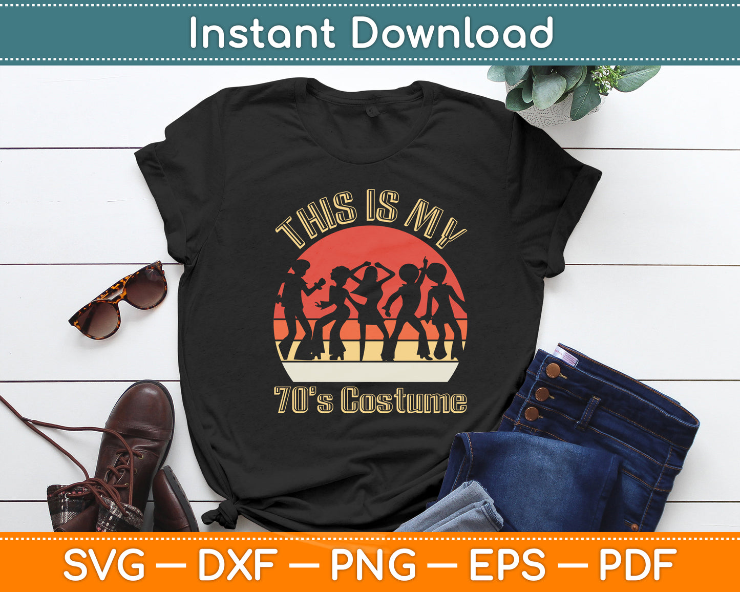 This Is My 70's Costume Seventies Party Vintage Retro Svg Digital Cutting File