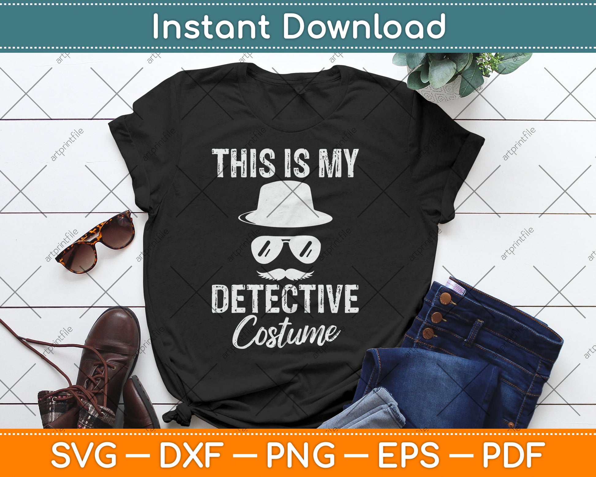 This Is My Detective Costume - True Crime Lover Investigator Svg Digital Cutting File