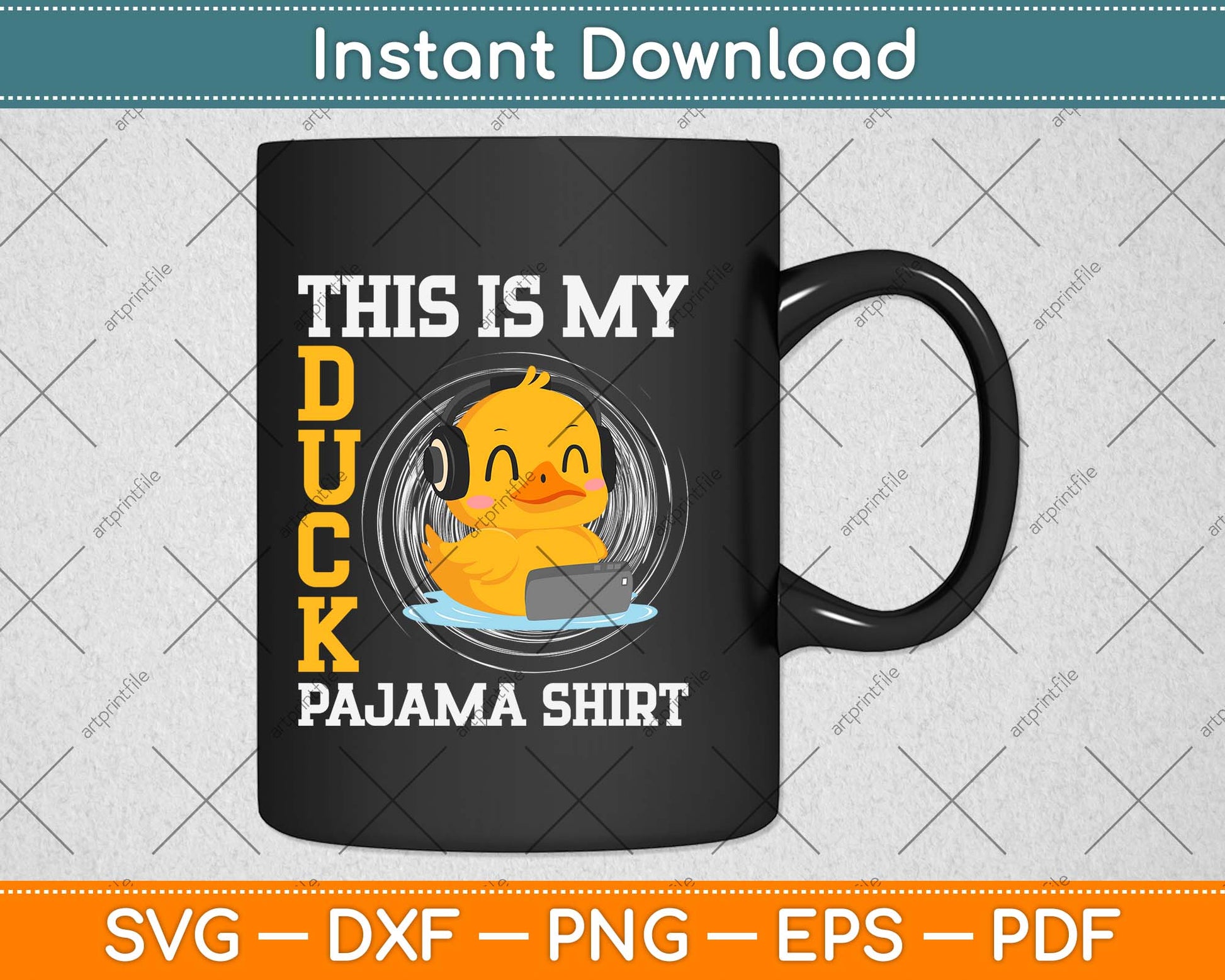 This Is My Duck Pajama Shirt Funny Duck Svg Png Dxf Digital Cutting File
