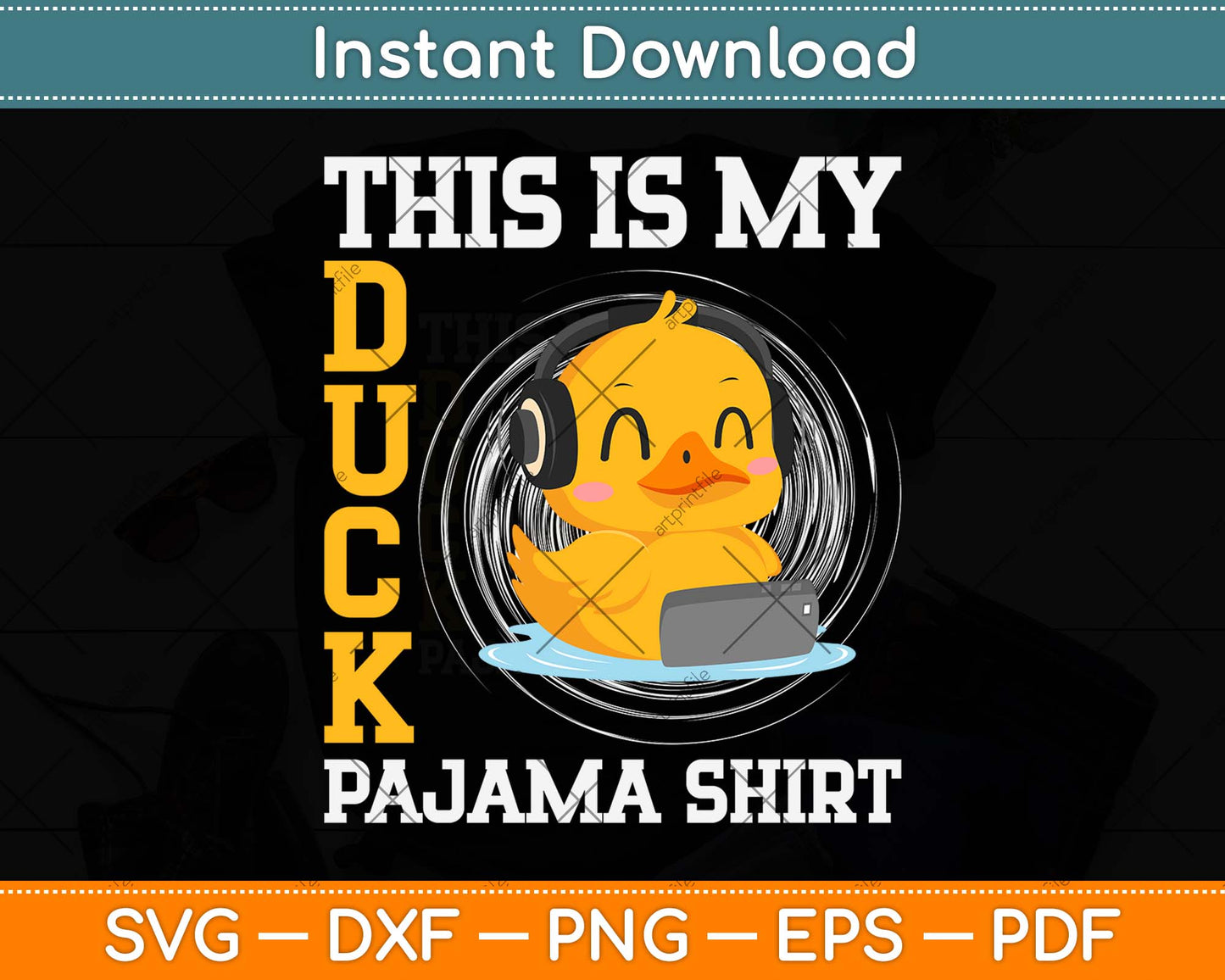 This Is My Duck Pajama Shirt Funny Duck Svg Png Dxf Digital Cutting File