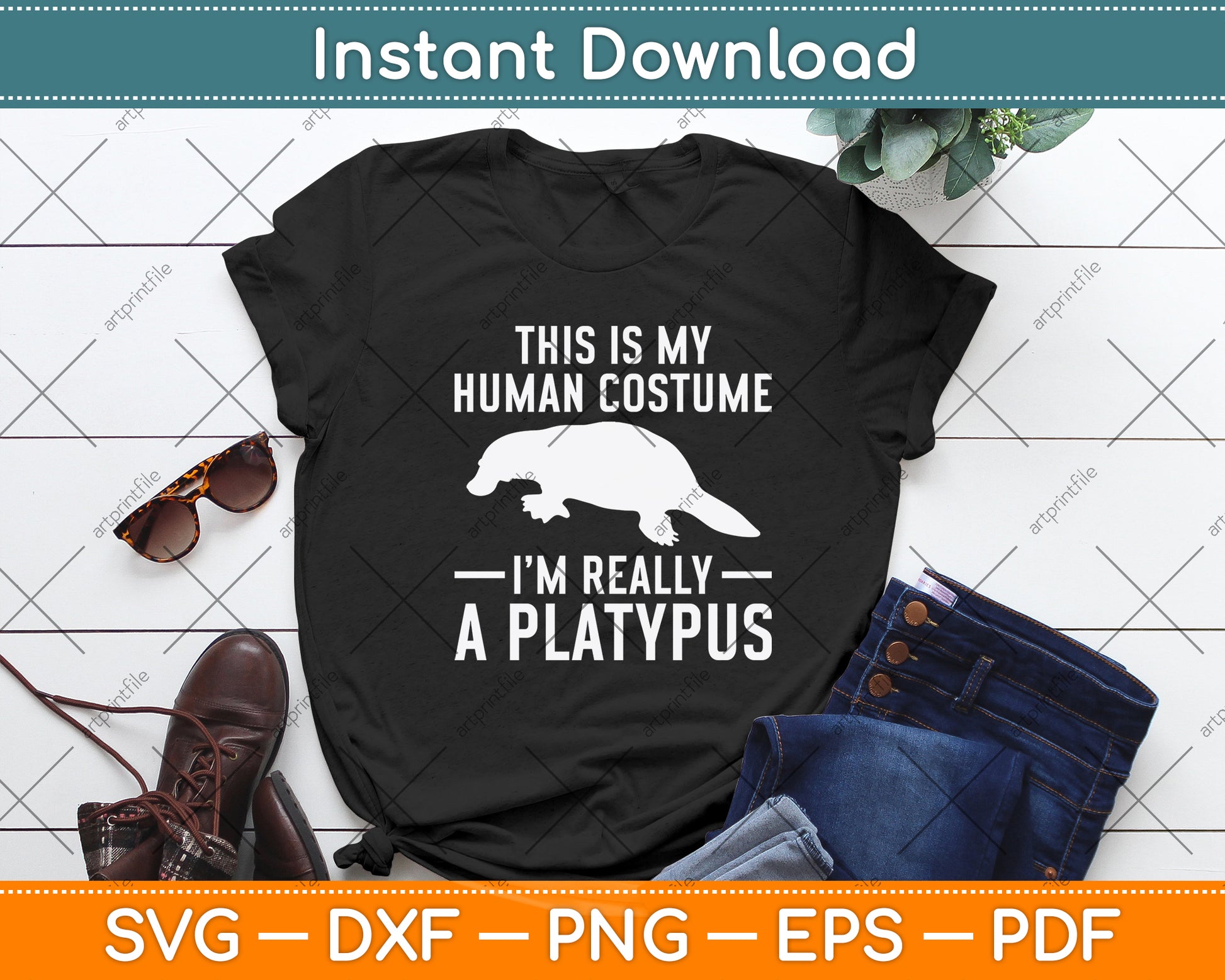 This Is My Human Costume I'm Really A Platypus Svg Png Dxf Digital Cutting File