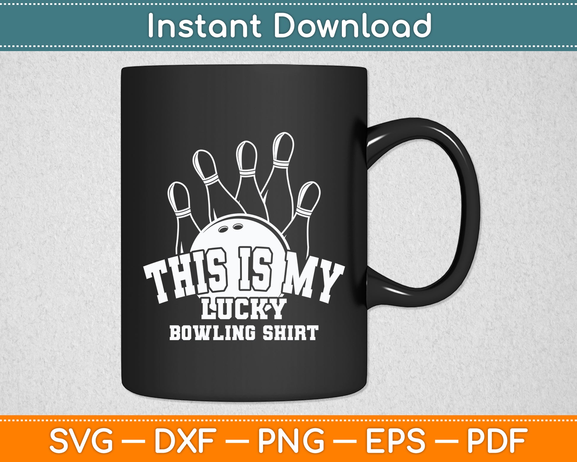 This Is My Lucky Bowling Team Vintage Retro Funny Svg Digital Cutting File
