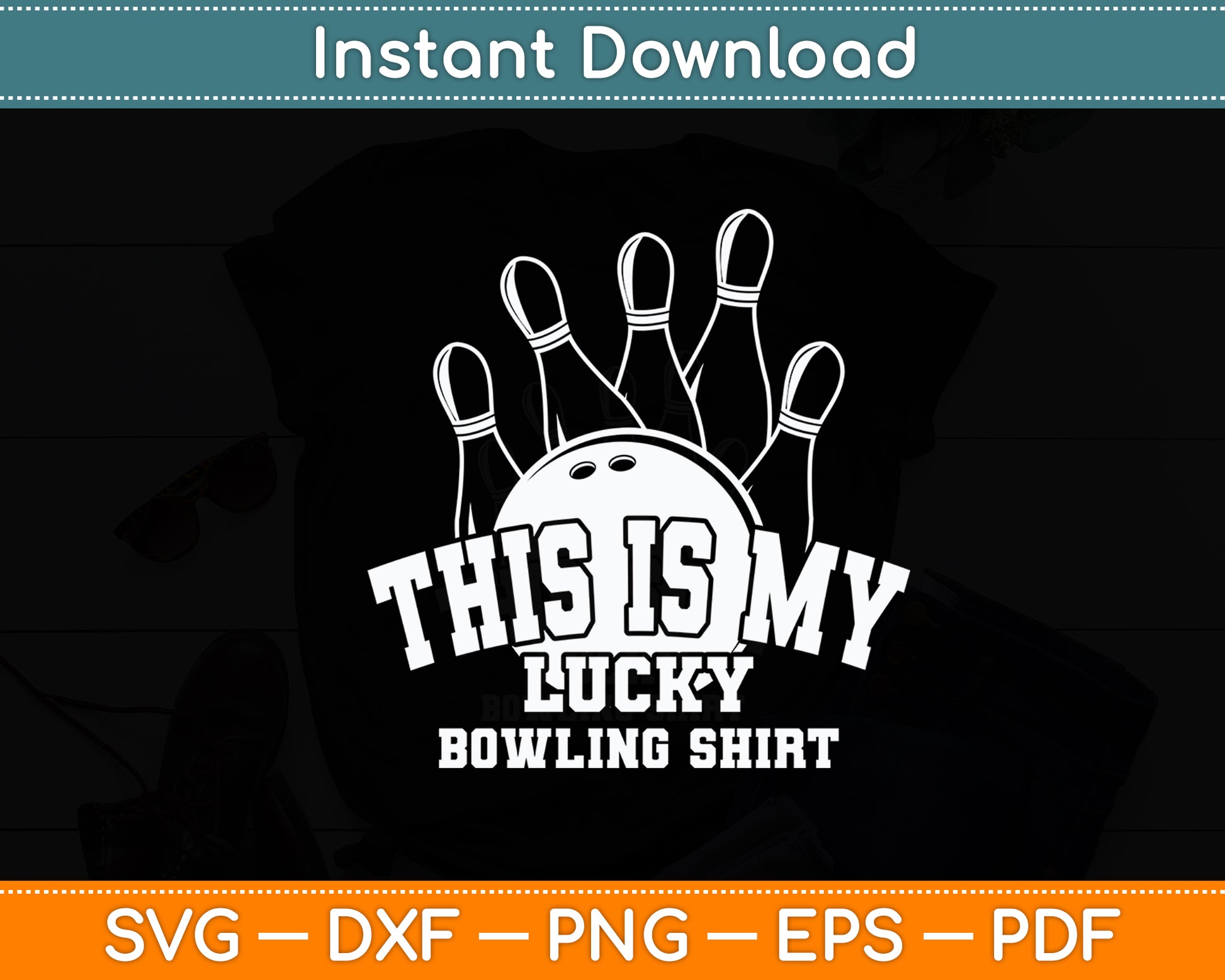 This Is My Lucky Bowling Team Vintage Retro Funny Svg Digital Cutting File