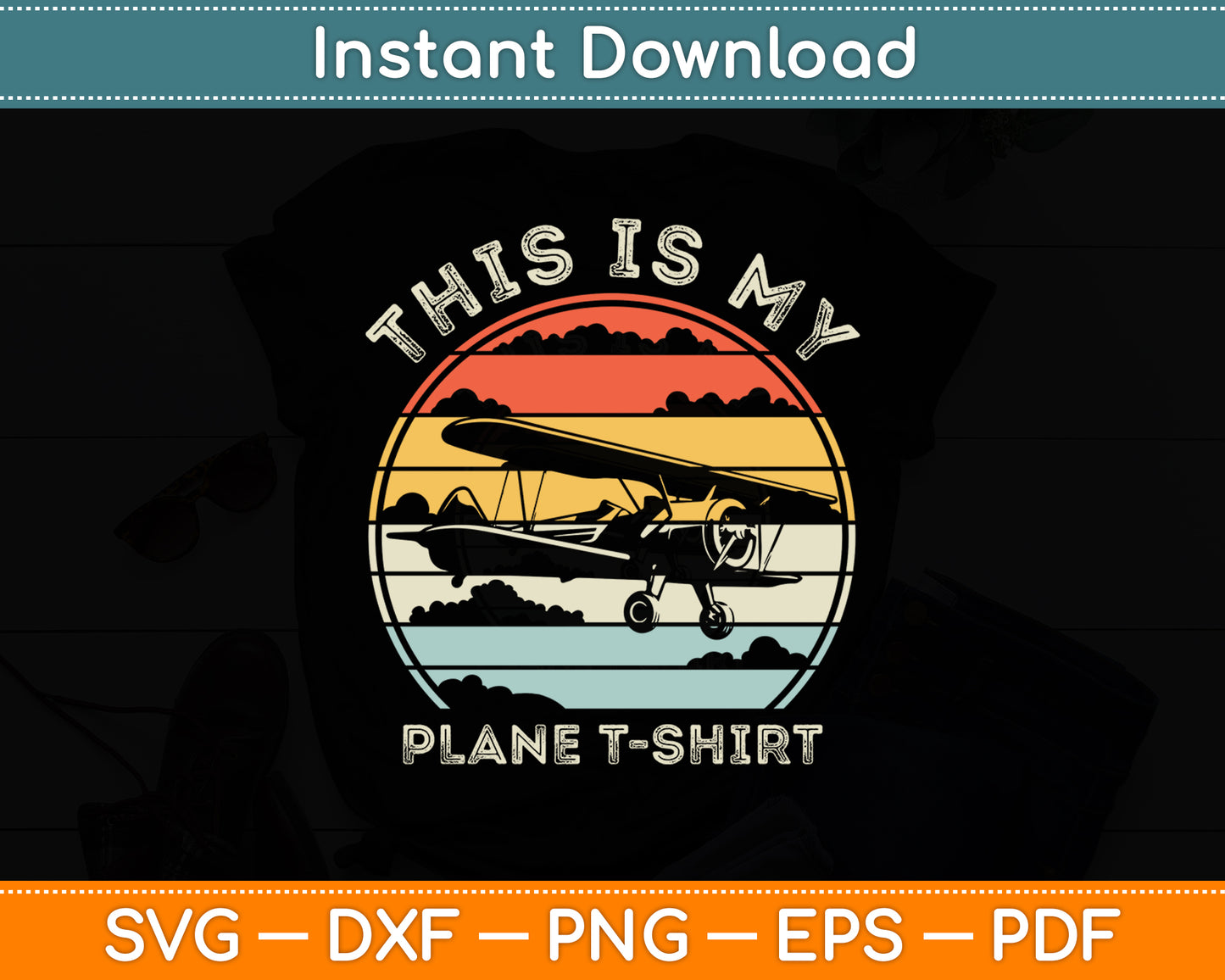 This Is My Plane T-Shirt Airplane Pilot Funny Svg Png Dxf Digital Cutting File