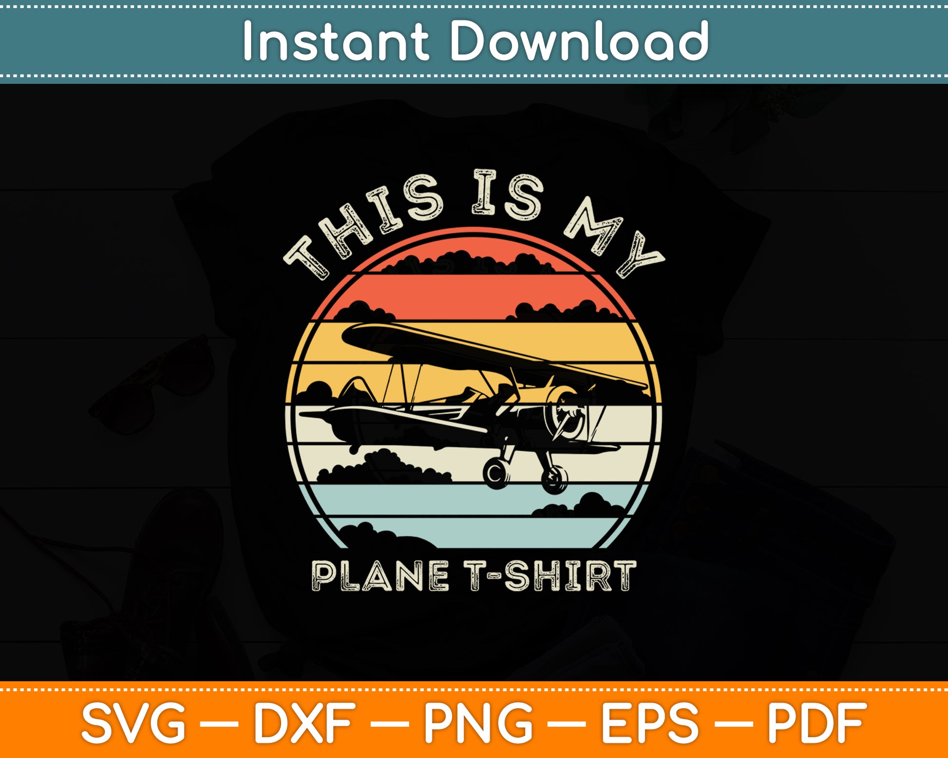 This Is My Plane T-Shirt Airplane Pilot Funny Svg Png Dxf Digital Cutting File