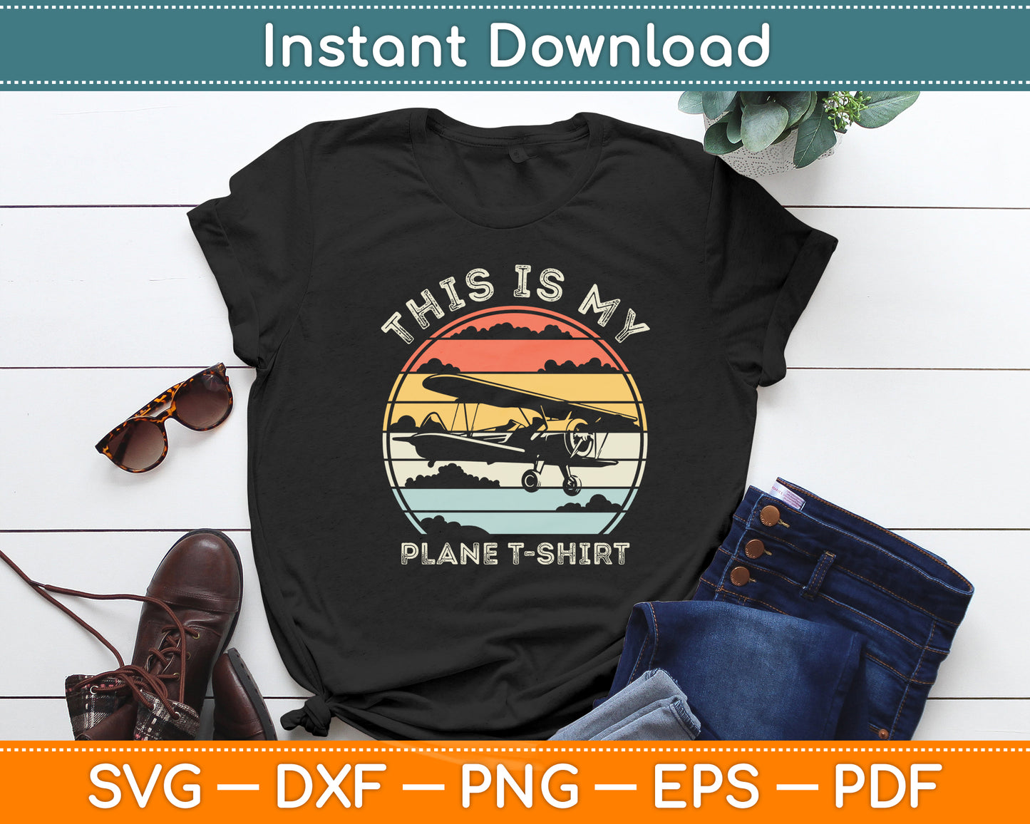 This Is My Plane T-Shirt Airplane Pilot Funny Svg Png Dxf Digital Cutting File