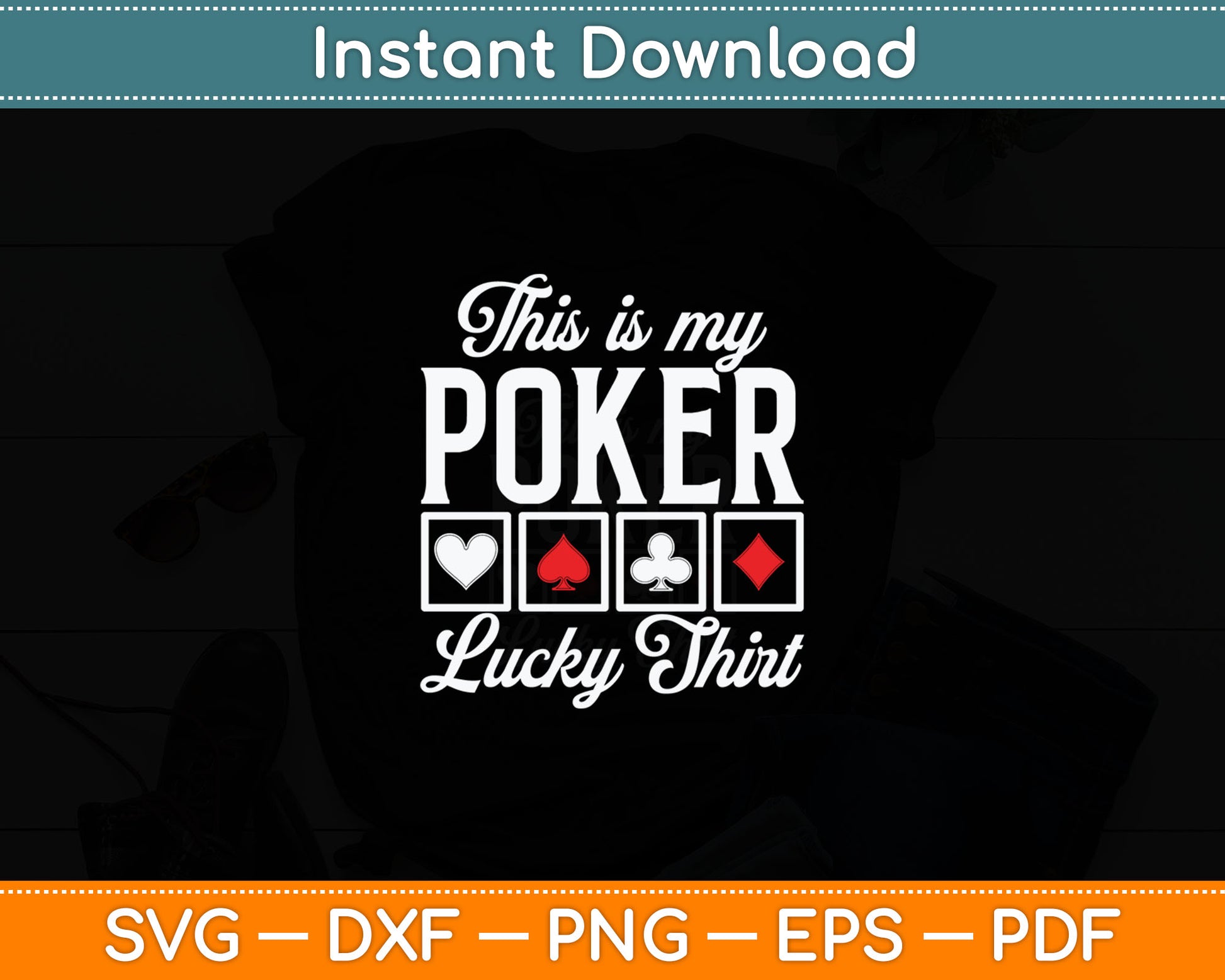 This Is My Poker Lucky Shirt Retro Poker Casino Player Svg Digital Cutting File