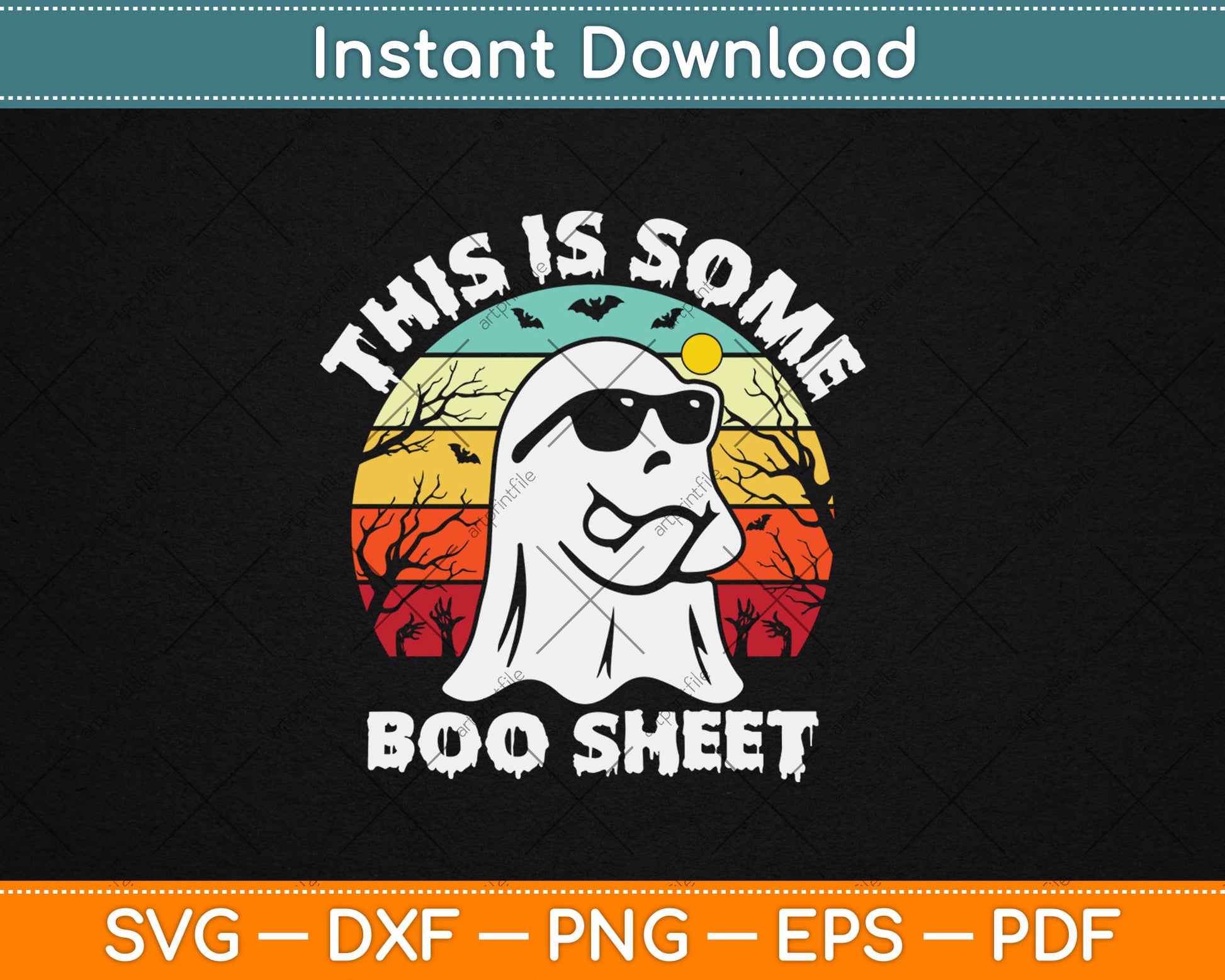This Is Some Boo Sheet Ghost Retro Halloween Funny Halloween Svg Digital Cutting File