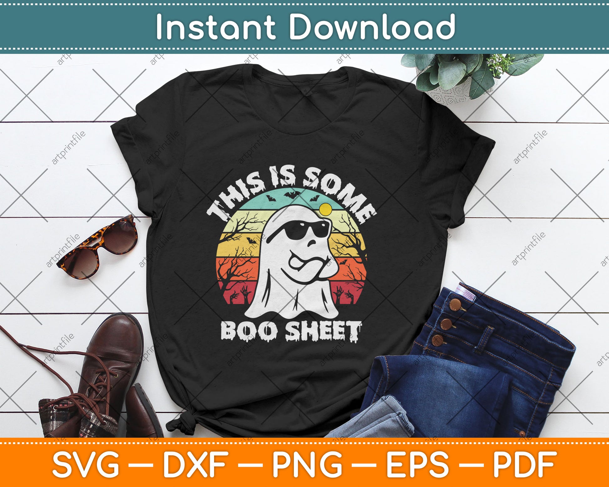 This Is Some Boo Sheet Ghost Retro Halloween Funny Halloween Svg Digital Cutting File