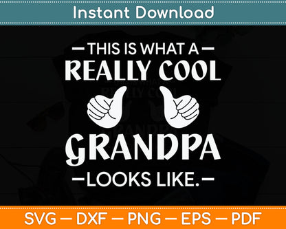 This Is What A Really Cool Grandpa Looks Like Funny Svg Digital Cutting File