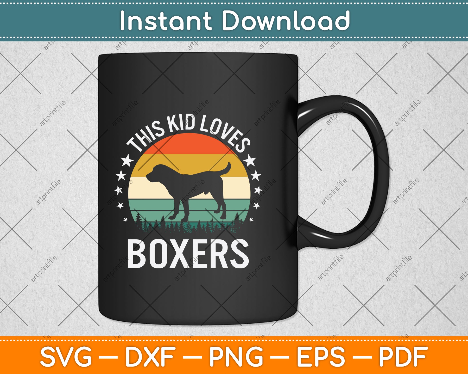 This Kid Loves Boxer Funny Vintage Svg Png Dxf Digital Cutting File