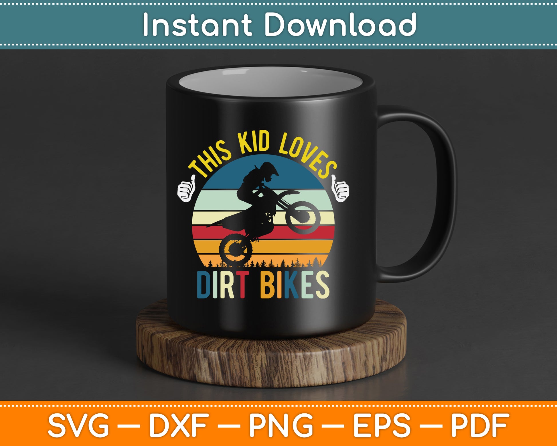 This Kid Loves Dirt Bikes Motocross Dirt Bike SVG PNG Digital Cutting File