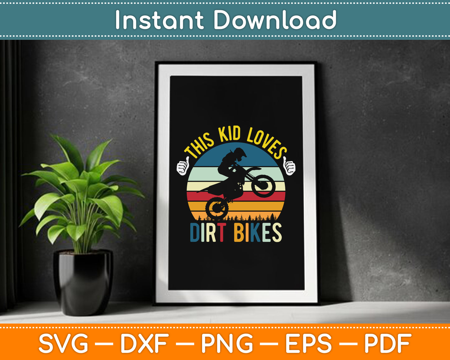 This Kid Loves Dirt Bikes Motocross Dirt Bike SVG PNG Digital Cutting File