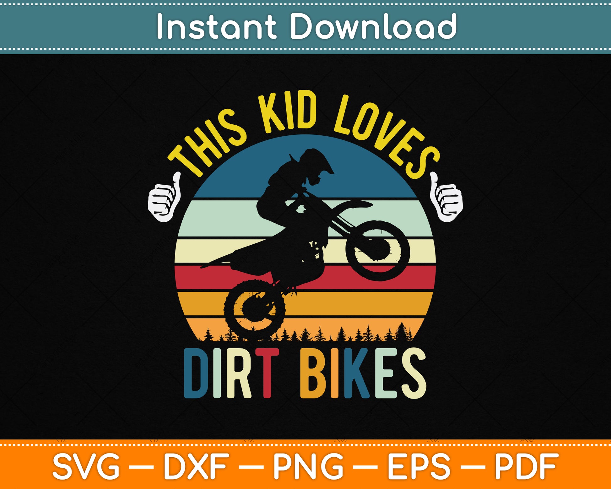 This Kid Loves Dirt Bikes Motocross Dirt Bike SVG PNG Digital Cutting File