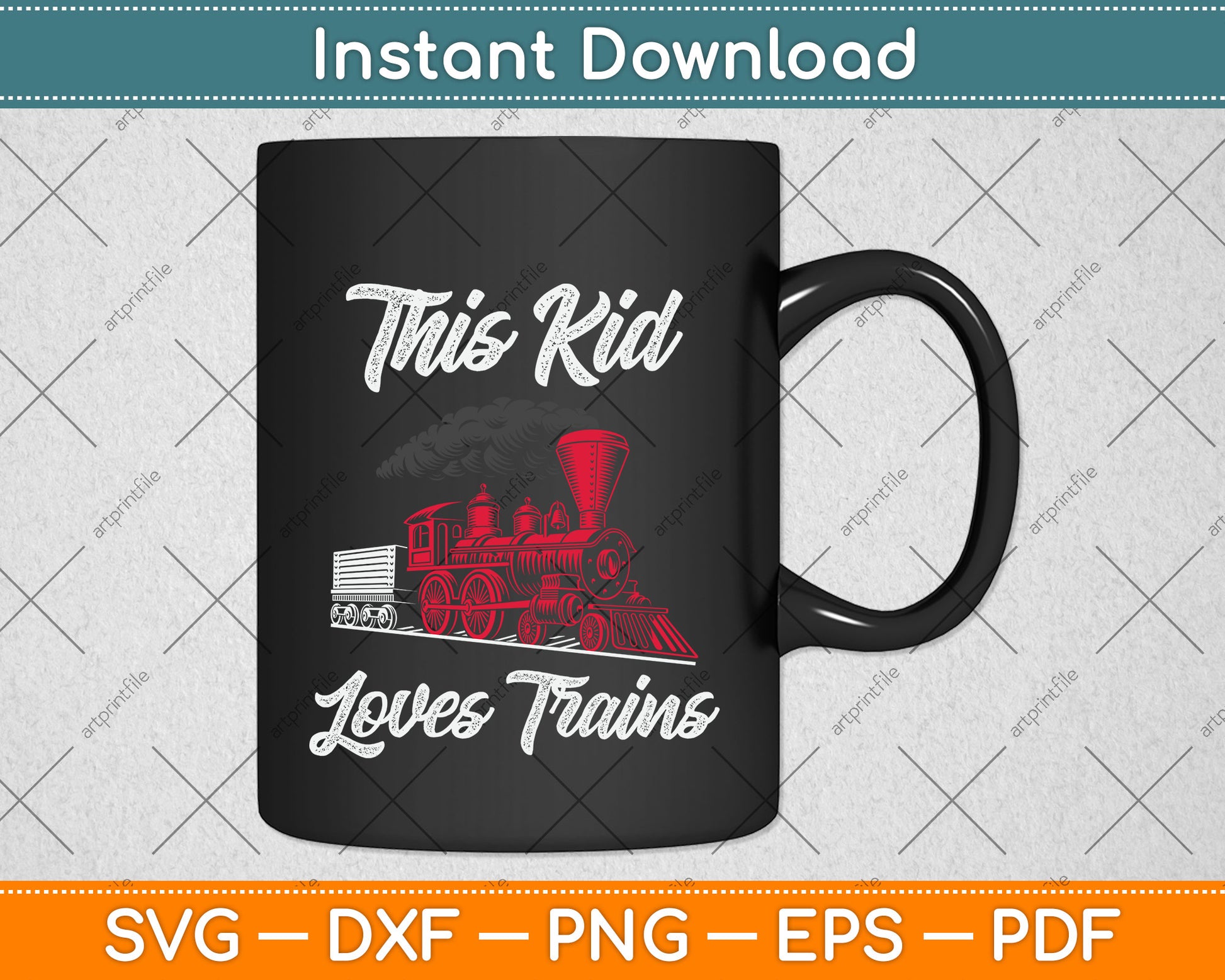 This Kid Loves Trains Father's Day Svg Png Dxf Digital Cutting File