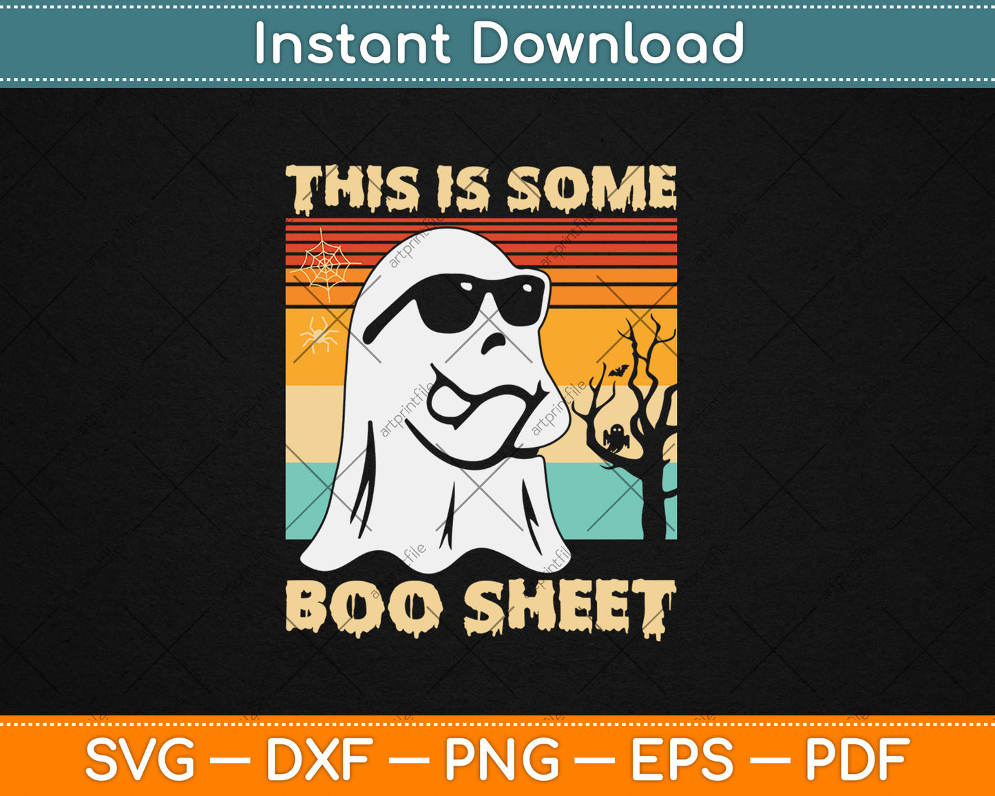 This is Some Boo Sheet Ghost Vintage Retro Funny Halloween Svg Digital Cutting File