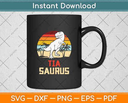 Tia Saurus Dinosaur Funny Retro Vintage Svg Digital Cutting File