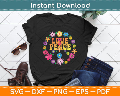 Tie Dye Peace Sign Hippy Love Svg Png Dxf Digital Cutting File