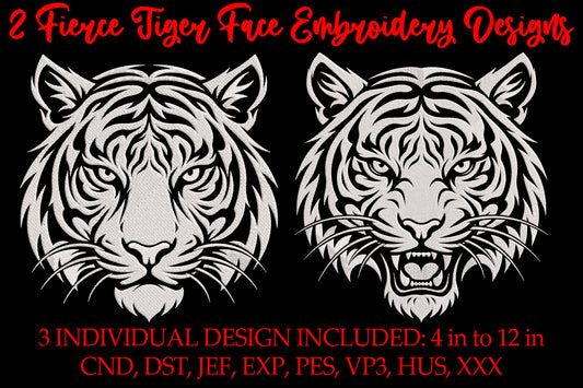 Tiger Head Embroidery Bundle