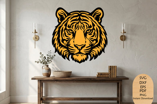 Tiger Head Wall Art Laser Cut SVG