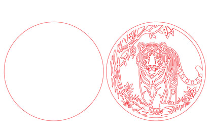 Tiger Jungle Circle Laser Cut SVG