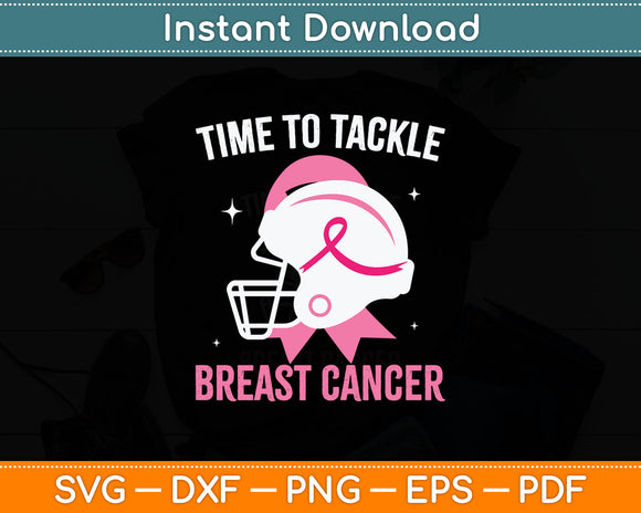 Time To Tackle Breast Cancer Awareness Football Svg Digital Cutting File