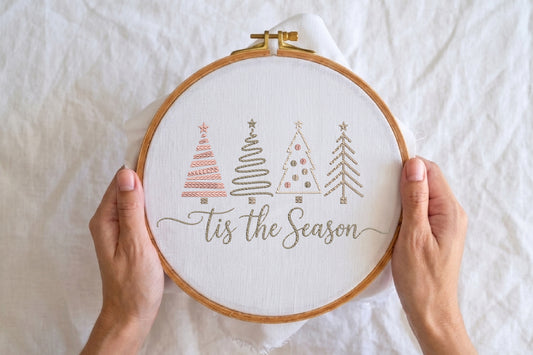 Tis The Season Christmas Embroidery Design – Festive Holiday Machine Embroidery Pattern, Christmas Embroidery Design