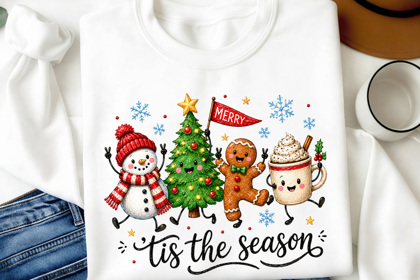 Tis The Season Christmas PNG Cute Holiday Sublimation Design
