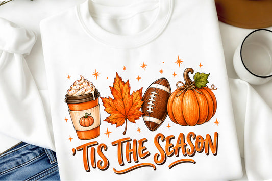 Tis The Season PNG Pumpkin Fall Autumn Harvest Sublimation
