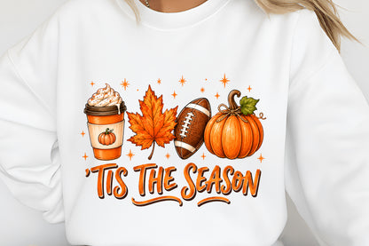 Tis The Season PNG Pumpkin Fall Autumn Harvest Sublimation