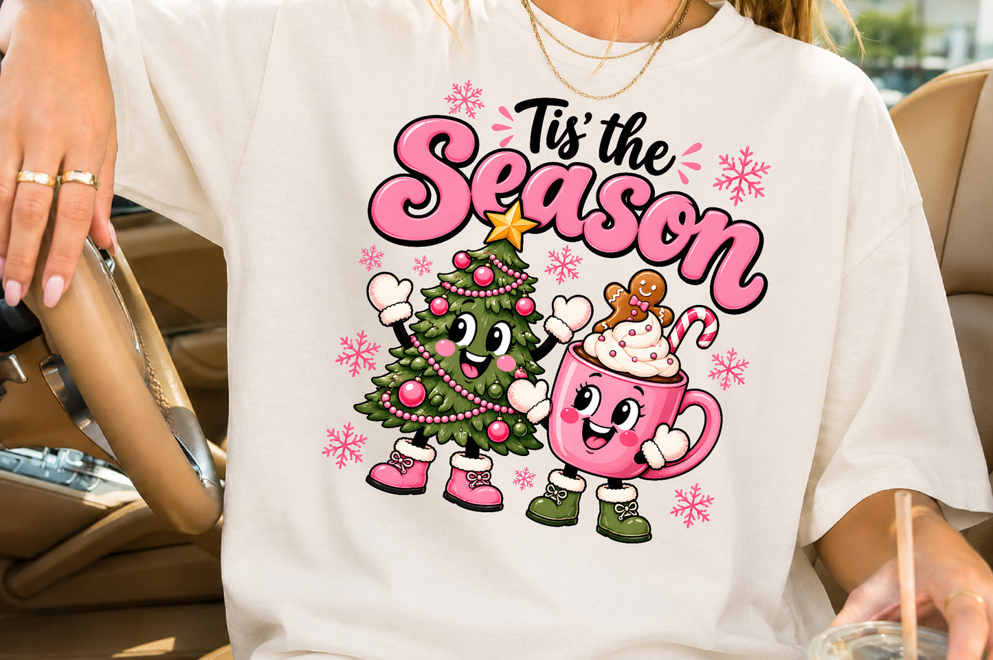 Tis The Season Pink Christmas PNG Sublimation