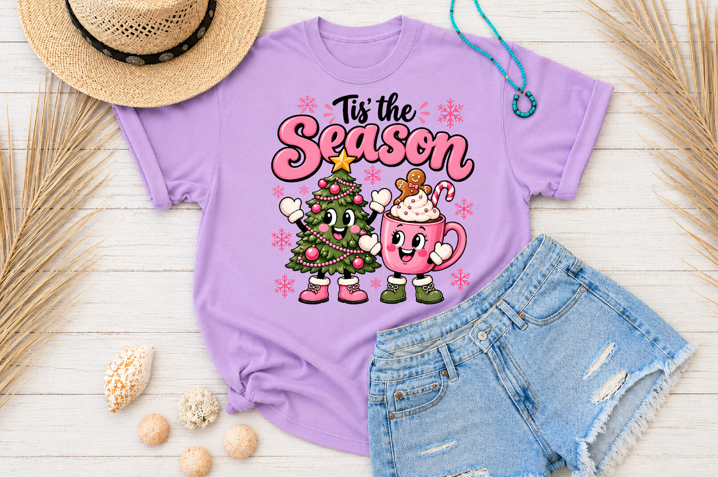 Tis The Season Pink Christmas PNG Sublimation