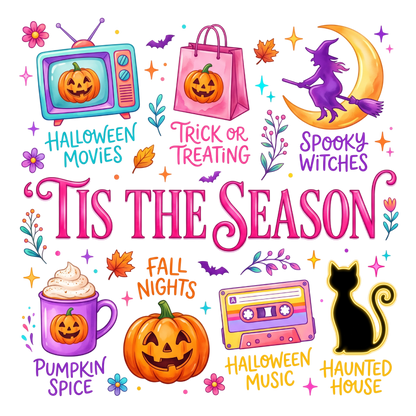 Tis The Season Neon Halloween PNG
