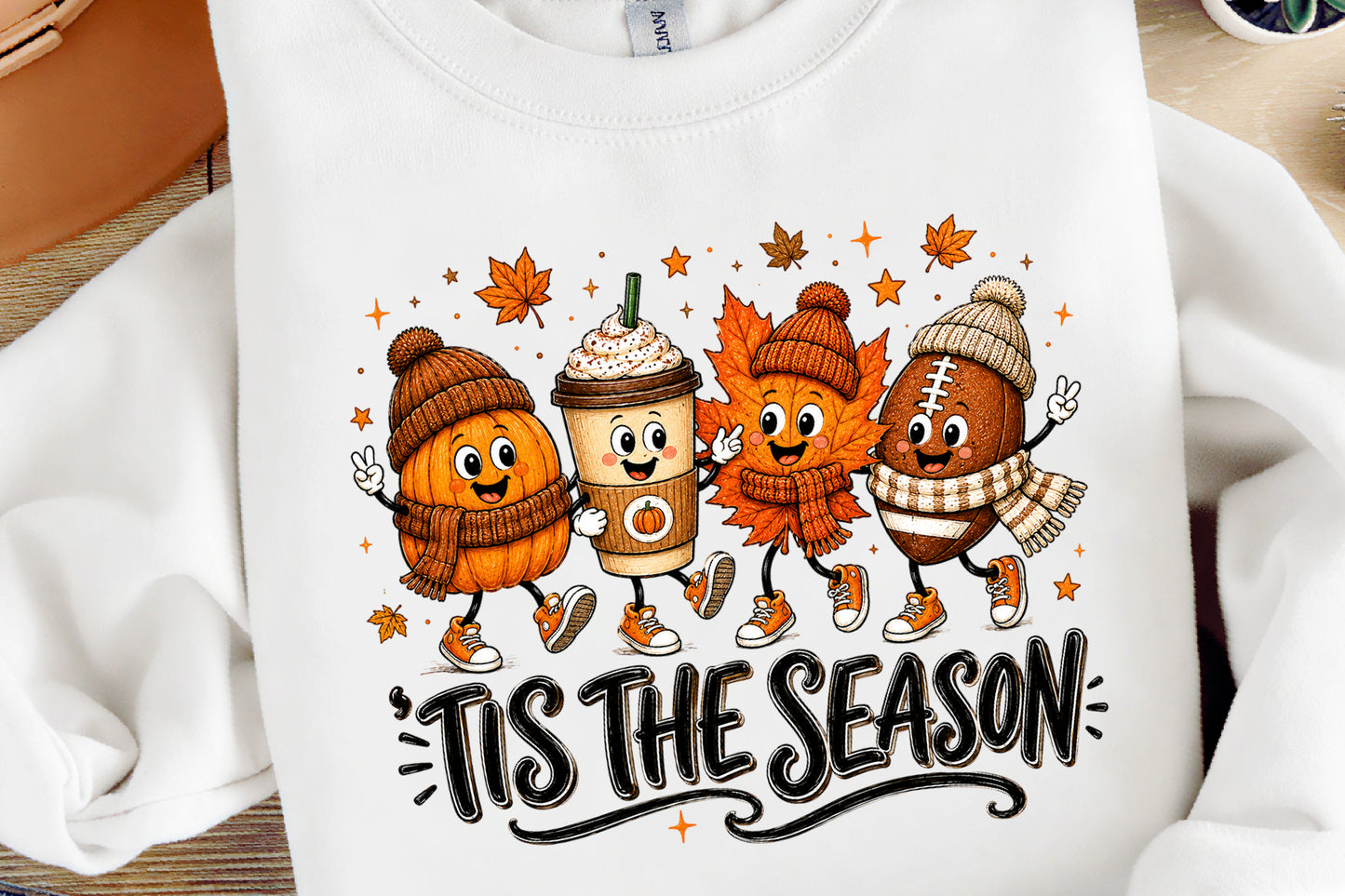 Tis The Season Fall PNG Pumpkin Coffee Football Leaf Autumn
