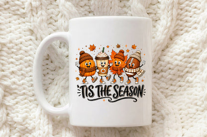 Tis The Season Fall PNG Pumpkin Coffee Football Leaf Autumn
