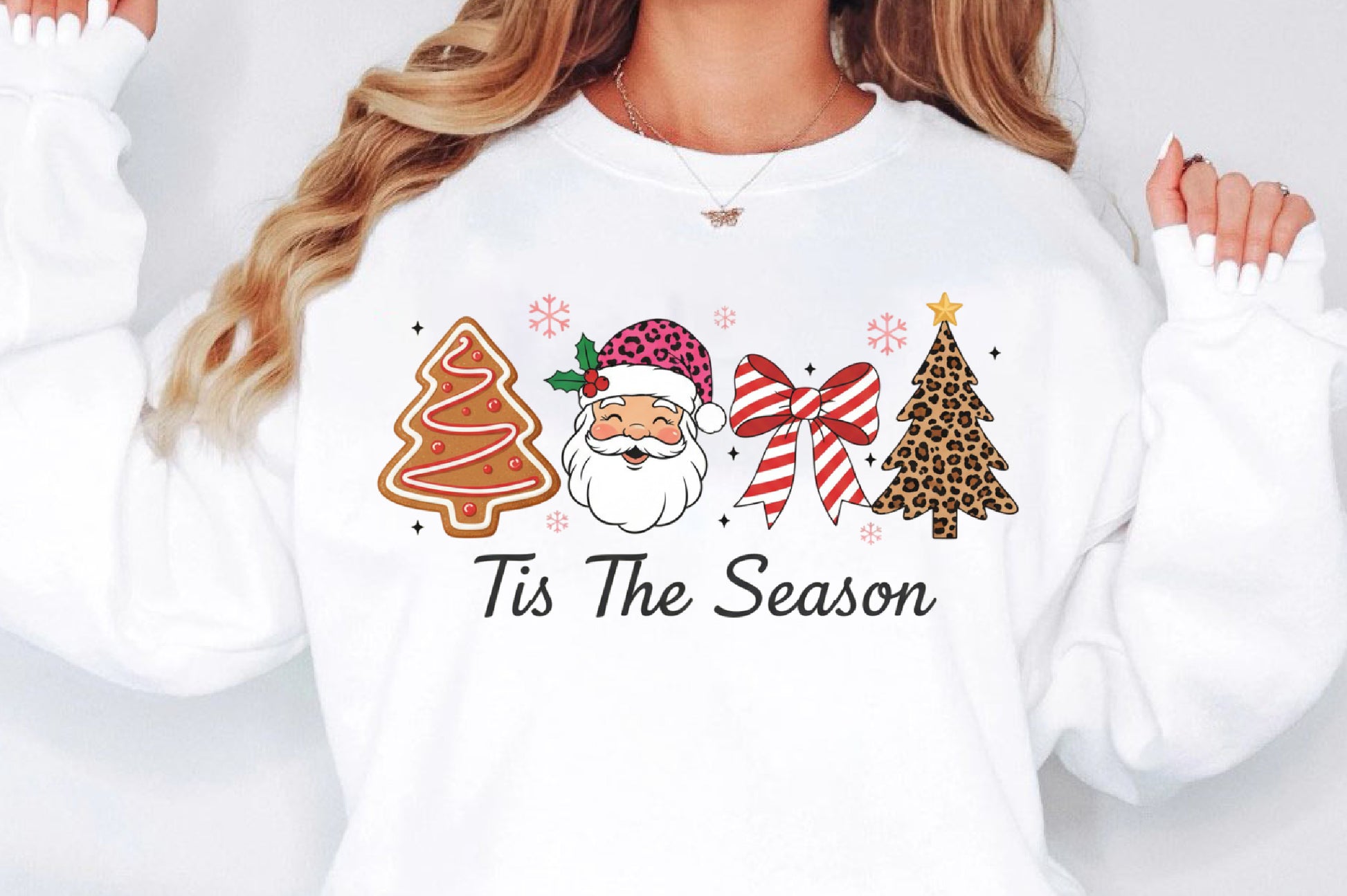 Tis The Season Christmas Santa Leopard Tree PNG Sublimation
