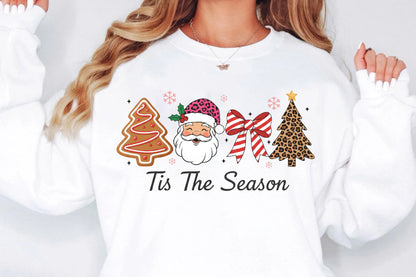 Tis The Season Christmas Santa Leopard Tree PNG Sublimation