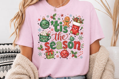 Tis the Season Christmas Holiday PNG Cute Ornament Stocking Gingerbread Sublimation