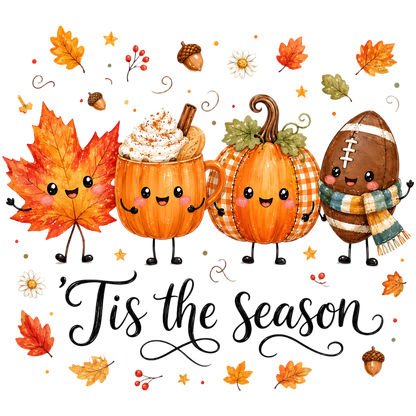 Tis The Season Cute Fall Friends PNG