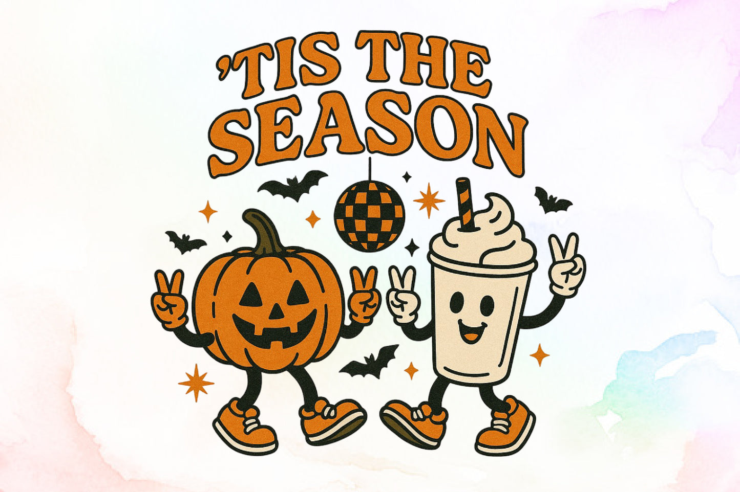 Tis The Season Halloween Pumpkin Ghost PNG Design