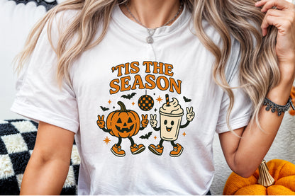 Tis The Season Halloween Pumpkin Ghost PNG Design