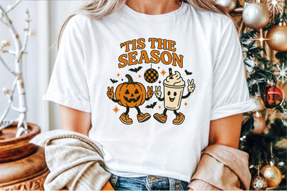 Tis The Season Halloween Pumpkin Ghost PNG Design