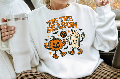 Tis The Season Halloween Pumpkin Ghost PNG Design