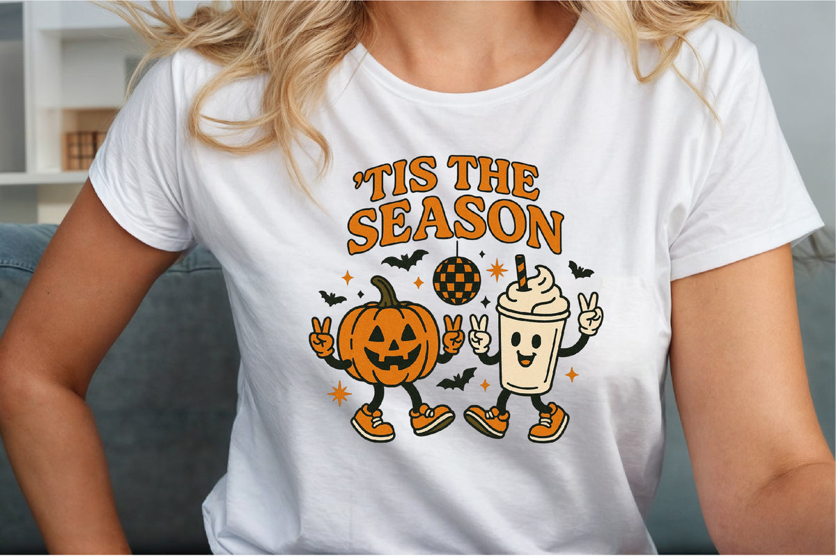 Tis The Season Halloween Pumpkin Ghost PNG Design